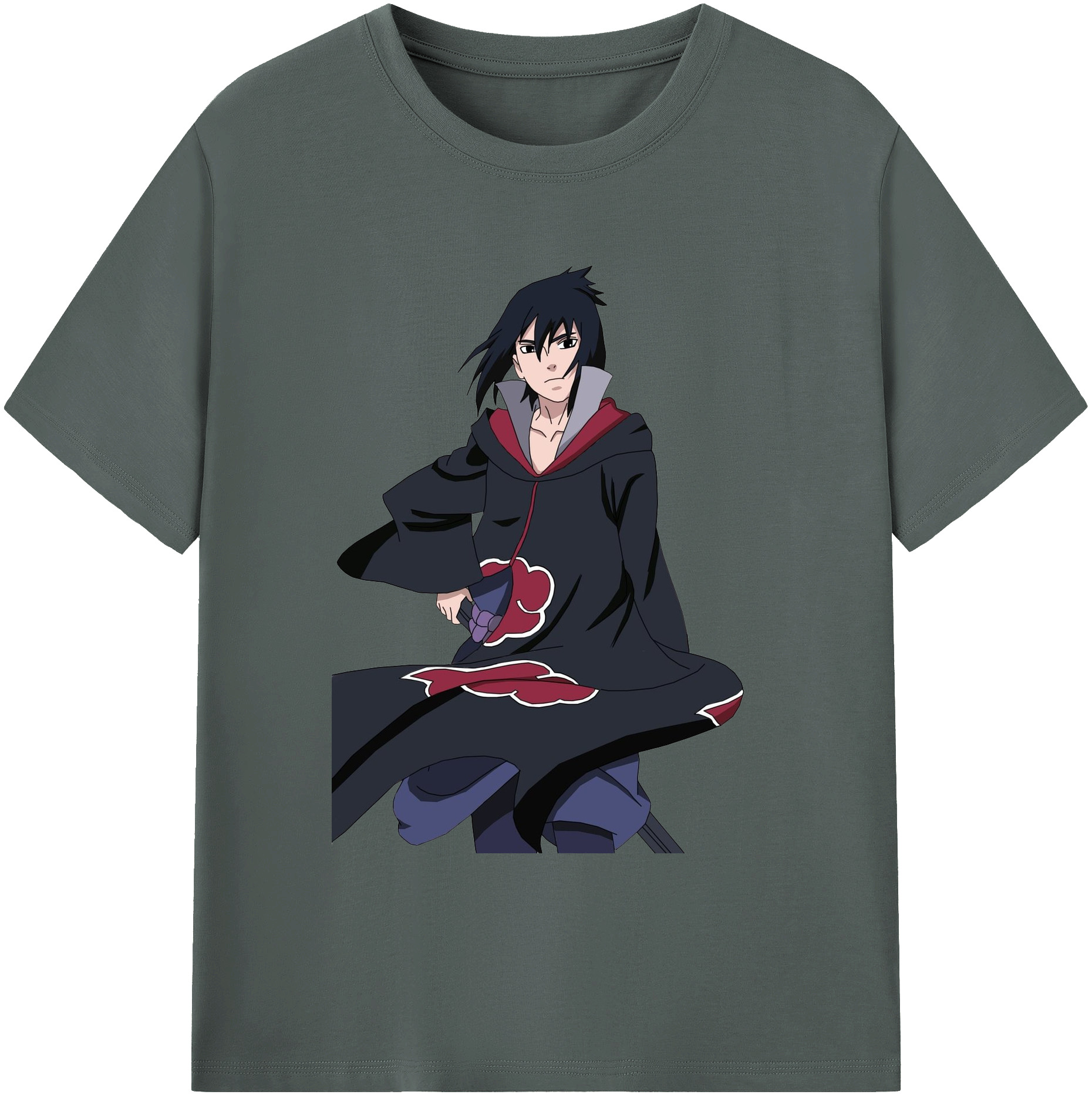 （画像用） NARUTO -ナルト- うちは サスケ Uchiha Sasuke 綿100％ メンズ半袖Tシャツ｜肌触りやわらか＆通気性